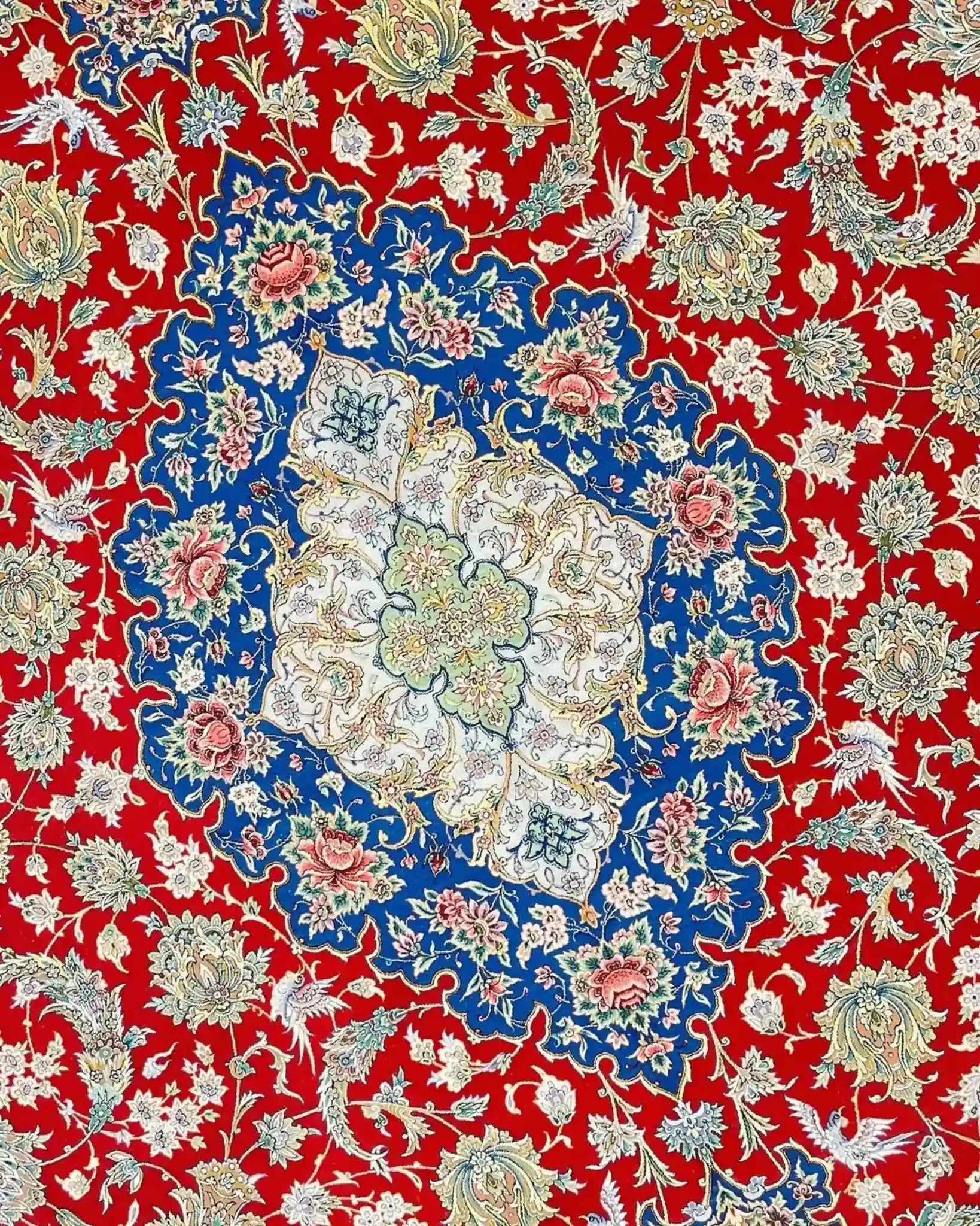 "Luxury Persian Carpet, 1,100,000 knots/m², Wool and Silk, Isfahan Rug for Sale"